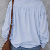 Cotton Ruffle Cuffs Blouse