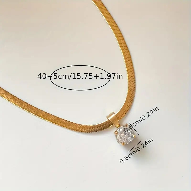 COLLAR ELEGANTE STRASS COLGANTE | ORO