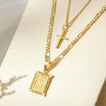 CONJUNTO CRUZ INITIALE COLLAR | ORO