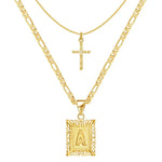 CONJUNTO CRUZ INITIALE COLLAR | ORO