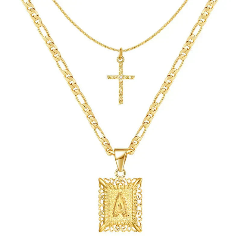 CONJUNTO CRUZ INITIALE COLLAR | ORO