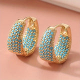 PENDIENTES DORADO TURQUESA PERLÉ ARO | ORO
