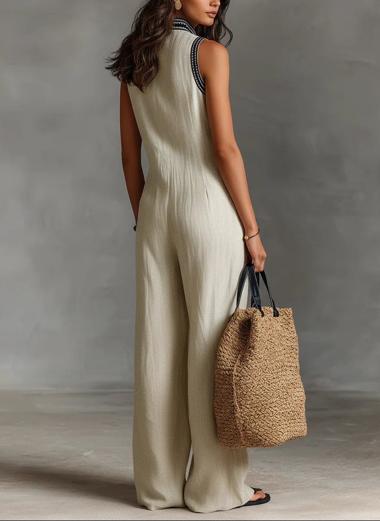 MONO MINIMALISTA SIN MANGAS CON CUELLO ALTO Y CREMALLERA - VALERINA MARBELLA