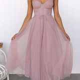 Modern-day Princess Chiffon Suspenders Party Maxi Dress