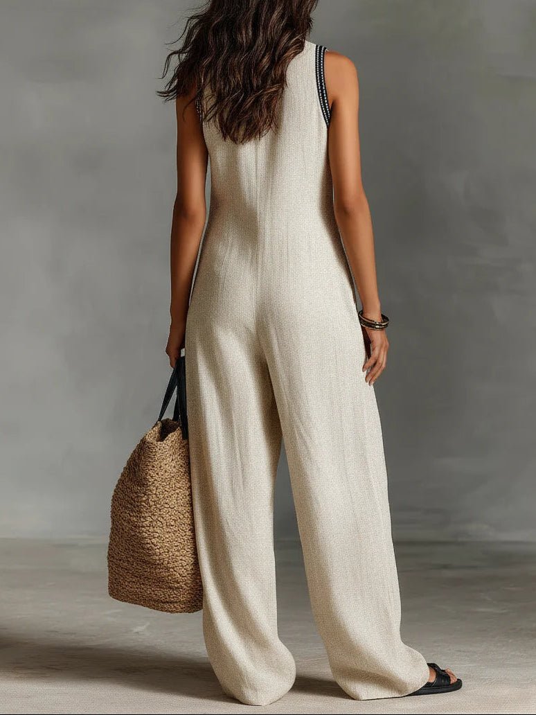 MONO MINIMALISTA SIN MANGAS CON CUELLO ALTO Y CREMALLERA - VALERINA MARBELLA