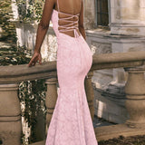 Tie-back fishtail maxi dress