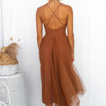 Modern-day Princess Chiffon Suspenders Party Maxi Dress