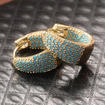 PENDIENTES DORADO TURQUESA PERLÉ ARO | ORO