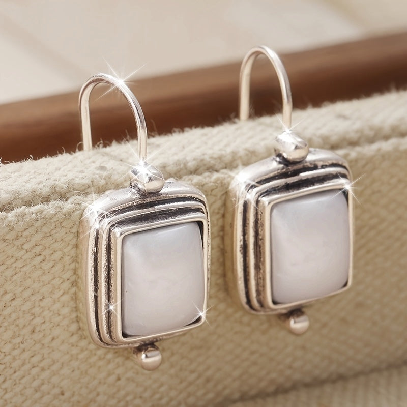 PENDIENTES ELEGANTE BOHEMIO CUADRADO PERLA GOTA