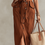 VESTIDO MIDI ESTRUCTURADO DE ESTILO UTILITY - CHIC - VALERINA MARBELLA