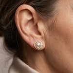 CLOU OREILLE VINTAGE PERLA PENDIENTES ORO