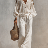 Bohemian Relaxed Ivory Embroidered Blouse