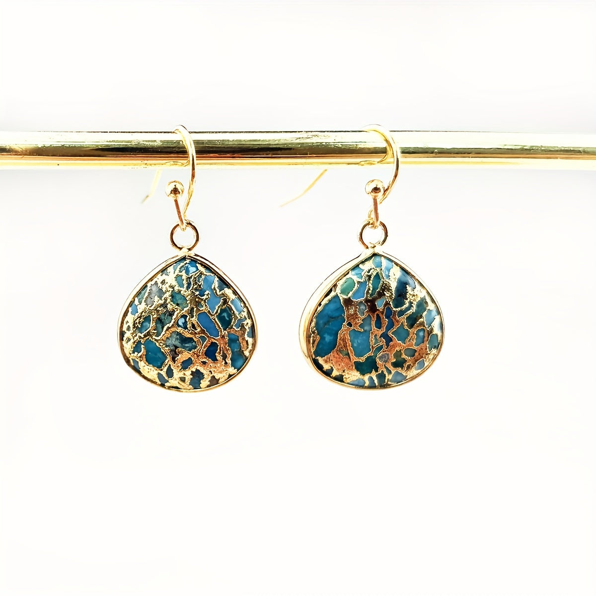PENDIENTES BOHEMIO TURQUESA MOSAÏQUE GOTA