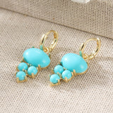 PENDIENTES BOHEMIO ÓVALO TURQUESA RACIMO GOTA