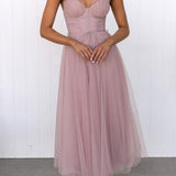 Modern-day Princess Chiffon Suspenders Party Maxi Dress