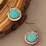 PENDIENTES BOHEMIO MINIMALISTA TURQUESA REDONDO GOTA