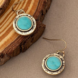 PENDIENTES BOHEMIO MINIMALISTA TURQUESA REDONDO GOTA