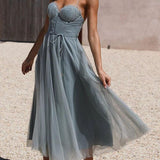 Modern-day Princess Chiffon Suspenders Party Maxi Dress