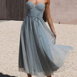 Modern-day Princess Chiffon Suspenders Party Maxi Dress