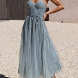 Modern-day Princess Chiffon Suspenders Party Maxi Dress