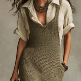 Effortless Bohemian Layered Wide-Leg Jumpsuit Shirt Set