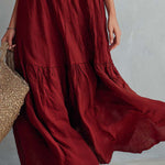 Relaxed Spaghetti Straps Cotton Linen Maxi Dress