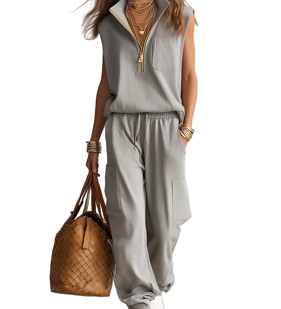 Modern Minimal Zip-Front Lounge Set