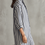Relaxed Striped Oversized Blue & White Shirt Mini Dress