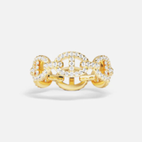 ANILLO CADENA MARINERA PAVÉ CIRCONIA | PLATA