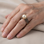 ANILLO VINTAGE PERLA DORADO