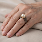 ANILLO VINTAGE PERLA DORADO