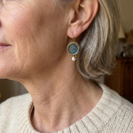 PENDIENTES AQUA SCULPTÉ GEMME & PERLA GOTA