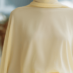 VESTIDO MAXI DE GASA AMARILLO CREMA CON MANGAS CAPA - VALERINA MARBELLA