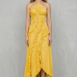 Lavirea – Sculpted pleats – One-shoulder midi dress