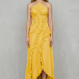 Lavirea – Sculpted pleats – One-shoulder midi dress