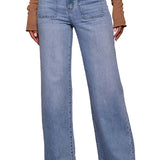 Margovil Chic Straight Wide Leg Denim Pants