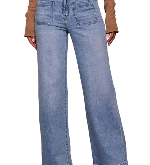 Margovil Chic Straight Wide Leg Denim Pants