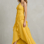 Lavirea – Sculpted pleats – One-shoulder midi dress