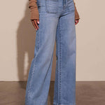 Margovil Chic Straight Wide Leg Denim Pants