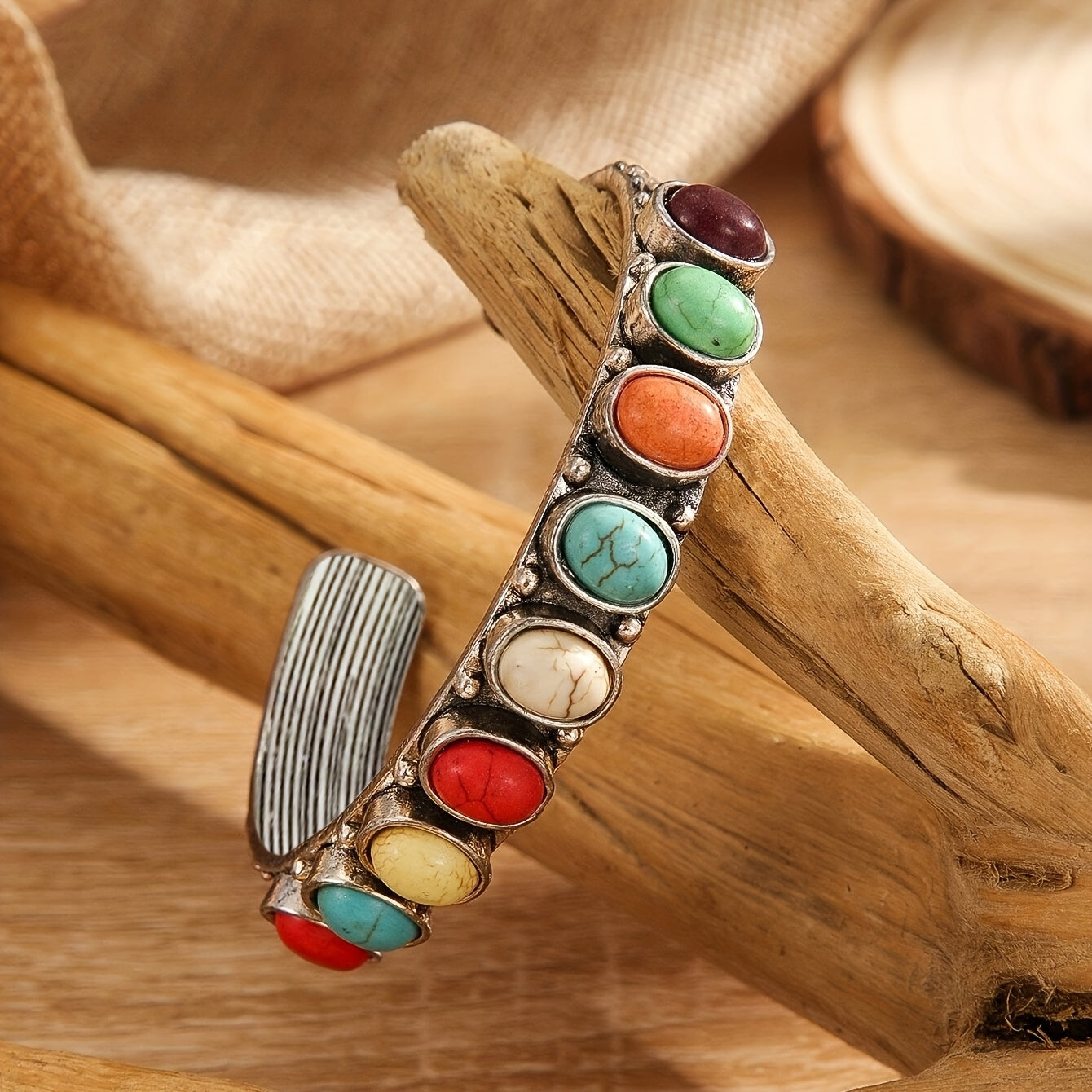 PULSERA VINTAGE STYLE MULTI-PIERRES TURQUESA MANCHETTE