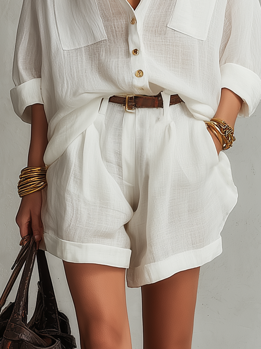 Polished Utility Shirt & Shorts Co-Ord Set