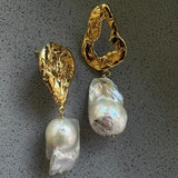 PENDIENTES VINTAGE DORADO FORGÉ PERLA