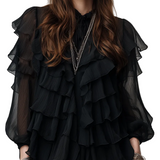 Bohemian Style Multi Layered Ruffle Top