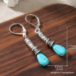 PENDIENTES VINTAGE BOHEMIO TIBÉTAIN PLATA TURQUESA