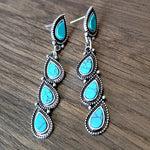 PENDIENTES VINTAGE STYLE TURQUESA FEUILLE GOTA