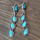 PENDIENTES VINTAGE STYLE TURQUESA FEUILLE GOTA