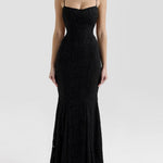 Tie-back fishtail maxi dress