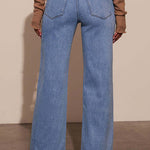Margovil Chic Straight Wide Leg Denim Pants