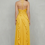 Lavirea – Sculpted pleats – One-shoulder midi dress
