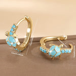 PENDIENTES VINTAGE TURQUESA TORTUE REDONDO ARO